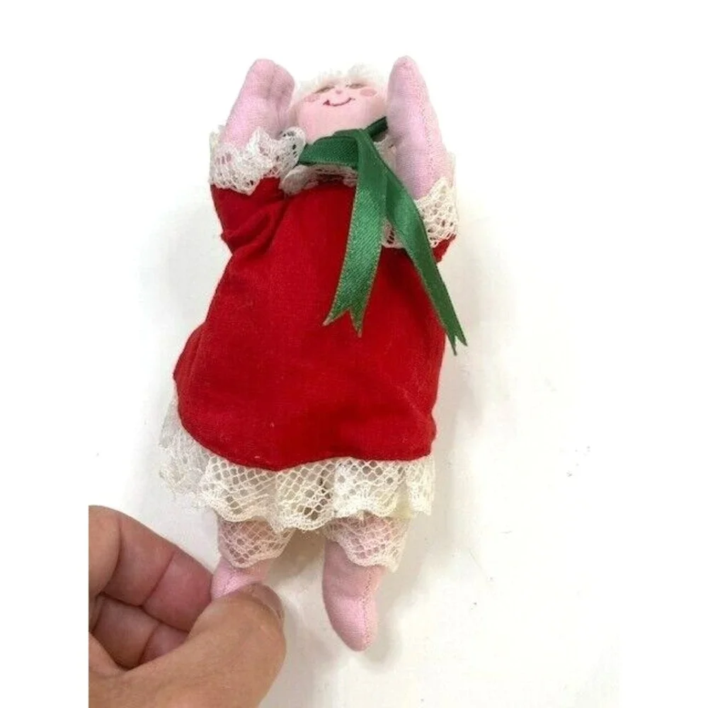 Vintage Annalee Doll Christmas Mrs. Claus Angel Halo Wings‎ Ornament